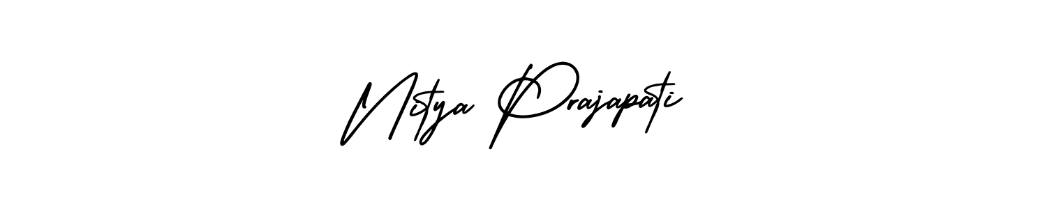 How to make Nitya Prajapati signature? AmerikaSignatureDemo-Regular is a professional autograph style. Create handwritten signature for Nitya Prajapati name. Nitya Prajapati signature style 3 images and pictures png