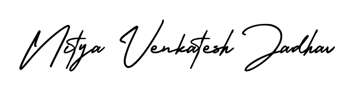 Turn your name Nitya Venkatesh Jadhav into a signature brand with AmerikaSignatureDemo-Regular styling. Download in standard PNG or transparent format anytime. Nitya Venkatesh Jadhav signature style 3 images and pictures png