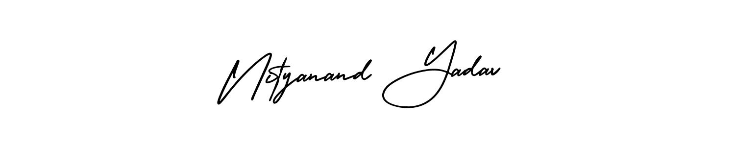 AmerikaSignatureDemo-Regular is a professional signature style that is perfect for those who want to add a touch of class to their signature. It is also a great choice for those who want to make their signature more unique. Get Nityanand Yadav name to fancy signature for free. Nityanand Yadav signature style 3 images and pictures png
