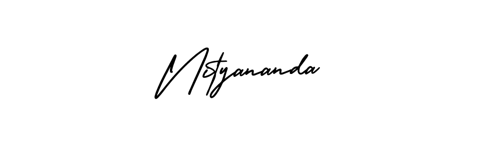 How to make Nityananda name signature. Use AmerikaSignatureDemo-Regular style for creating short signs online. This is the latest handwritten sign. Nityananda signature style 3 images and pictures png