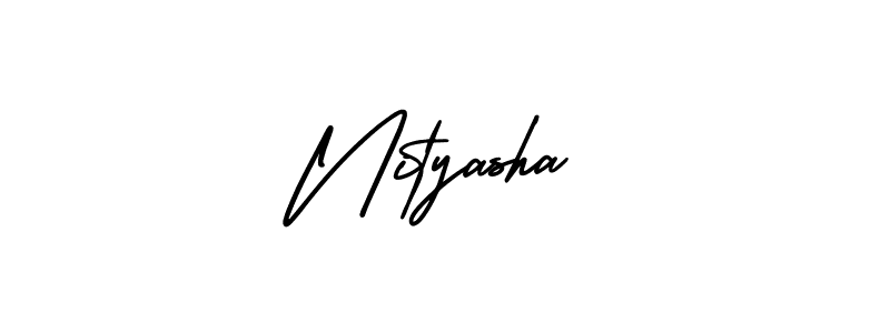 It looks lik you need a new signature style for name Nityasha. Design unique handwritten (AmerikaSignatureDemo-Regular) signature with our free signature maker in just a few clicks. Nityasha signature style 3 images and pictures png