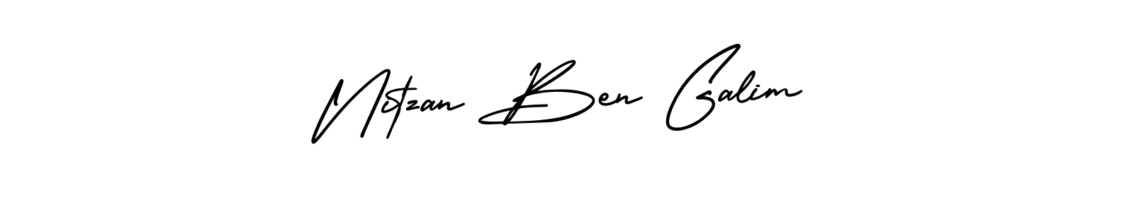 The best way (AmerikaSignatureDemo-Regular) to make a short signature is to pick only two or three words in your name. The name Nitzan Ben Galim include a total of six letters. For converting this name. Nitzan Ben Galim signature style 3 images and pictures png