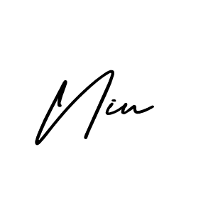 Use a signature maker to create a handwritten signature online. With this signature software, you can design (AmerikaSignatureDemo-Regular) your own signature for name Niu. Niu signature style 3 images and pictures png