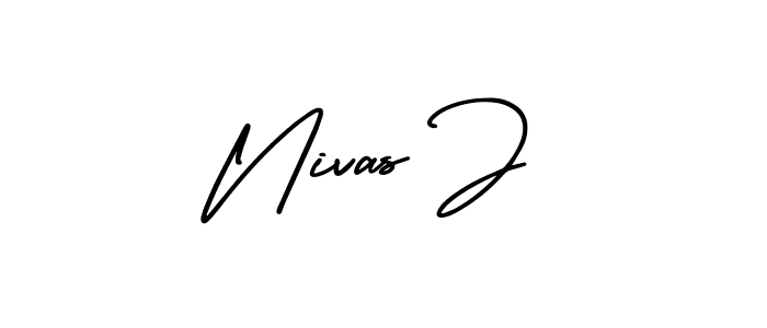 Create a beautiful signature design for name Nivas J. With this signature (AmerikaSignatureDemo-Regular) fonts, you can make a handwritten signature for free. Nivas J signature style 3 images and pictures png