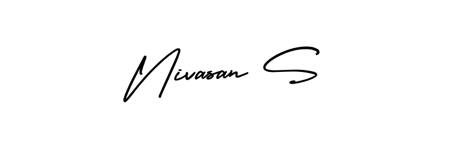This is the best signature style for the Nivasan S name. Also you like these signature font (AmerikaSignatureDemo-Regular). Mix name signature. Nivasan S signature style 3 images and pictures png