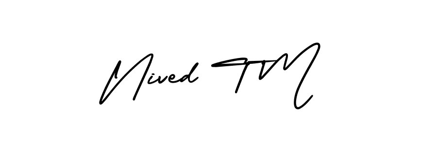 Make a beautiful signature design for name Nived T M. Use this online signature maker to create a handwritten signature for free. Nived T M signature style 3 images and pictures png