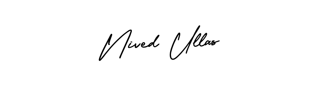 It looks lik you need a new signature style for name Nived Ullas. Design unique handwritten (AmerikaSignatureDemo-Regular) signature with our free signature maker in just a few clicks. Nived Ullas signature style 3 images and pictures png