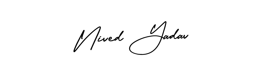 See photos of Nived Yadav official signature by Spectra . Check more albums & portfolios. Read reviews & check more about AmerikaSignatureDemo-Regular font. Nived Yadav signature style 3 images and pictures png