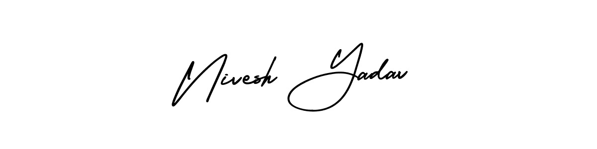 Use a signature maker to create a handwritten signature online. With this signature software, you can design (AmerikaSignatureDemo-Regular) your own signature for name Nivesh Yadav. Nivesh Yadav signature style 3 images and pictures png