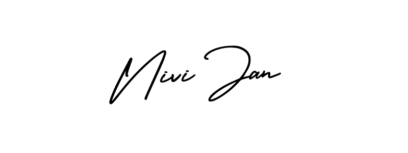 Similarly AmerikaSignatureDemo-Regular is the best handwritten signature design. Signature creator online .You can use it as an online autograph creator for name Nivi Jan. Nivi Jan signature style 3 images and pictures png