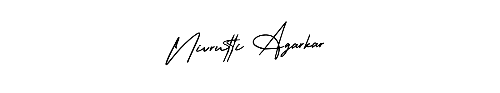 This is the best signature style for the Nivrutti Agarkar name. Also you like these signature font (AmerikaSignatureDemo-Regular). Mix name signature. Nivrutti Agarkar signature style 3 images and pictures png