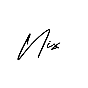 How to make Nix name signature. Use AmerikaSignatureDemo-Regular style for creating short signs online. This is the latest handwritten sign. Nix signature style 3 images and pictures png