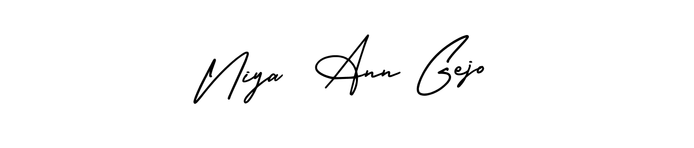How to Draw Niya  Ann Gejo signature style? AmerikaSignatureDemo-Regular is a latest design signature styles for name Niya  Ann Gejo. Niya  Ann Gejo signature style 3 images and pictures png