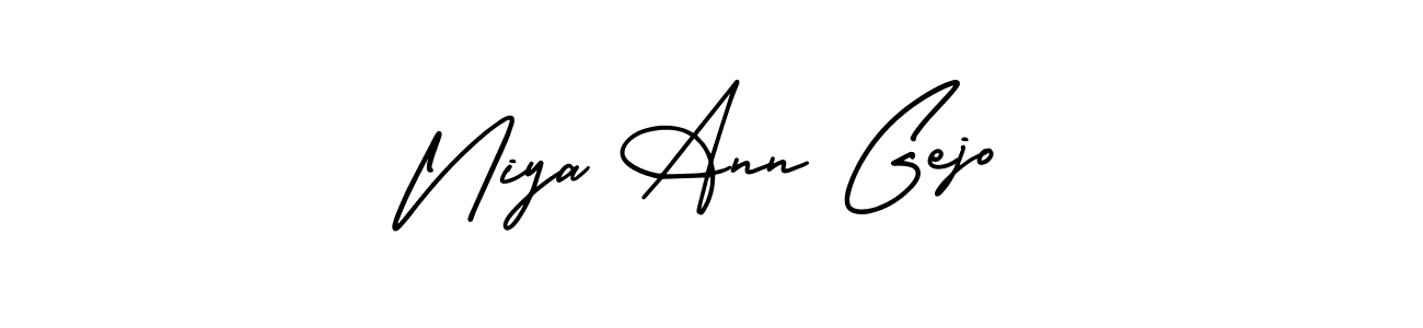Also You can easily find your signature by using the search form. We will create Niya Ann Gejo name handwritten signature images for you free of cost using AmerikaSignatureDemo-Regular sign style. Niya Ann Gejo signature style 3 images and pictures png