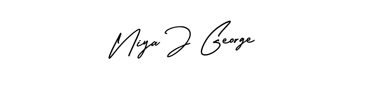 Design your own signature with our free online signature maker. With this signature software, you can create a handwritten (AmerikaSignatureDemo-Regular) signature for name Niya J George. Niya J George signature style 3 images and pictures png