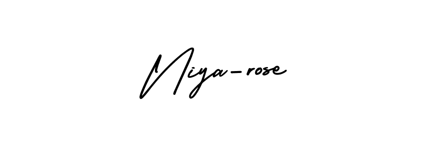 Use a signature maker to create a handwritten signature online. With this signature software, you can design (AmerikaSignatureDemo-Regular) your own signature for name Niya-rose. Niya-rose signature style 3 images and pictures png