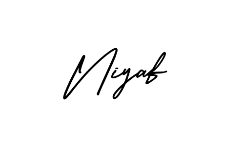 Similarly AmerikaSignatureDemo-Regular is the best handwritten signature design. Signature creator online .You can use it as an online autograph creator for name Niyaf. Niyaf signature style 3 images and pictures png