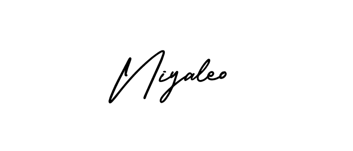 Similarly AmerikaSignatureDemo-Regular is the best handwritten signature design. Signature creator online .You can use it as an online autograph creator for name Niyaleo. Niyaleo signature style 3 images and pictures png