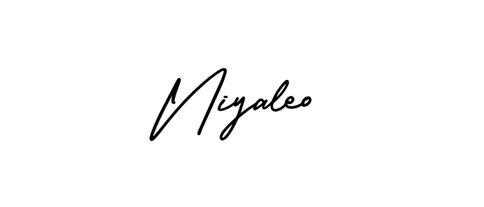 Similarly AmerikaSignatureDemo-Regular is the best handwritten signature design. Signature creator online .You can use it as an online autograph creator for name Niyaleo. Niyaleo signature style 3 images and pictures png