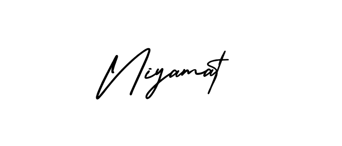 How to make Niyamat signature? AmerikaSignatureDemo-Regular is a professional autograph style. Create handwritten signature for Niyamat name. Niyamat signature style 3 images and pictures png