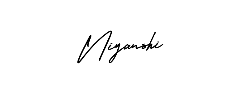 Make a beautiful signature design for name Niyanshi. With this signature (AmerikaSignatureDemo-Regular) style, you can create a handwritten signature for free. Niyanshi signature style 3 images and pictures png