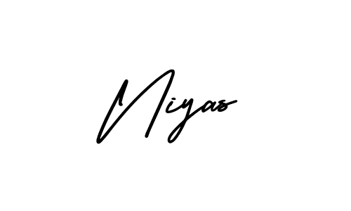 Use a signature maker to create a handwritten signature online. With this signature software, you can design (AmerikaSignatureDemo-Regular) your own signature for name Niyas. Niyas signature style 3 images and pictures png