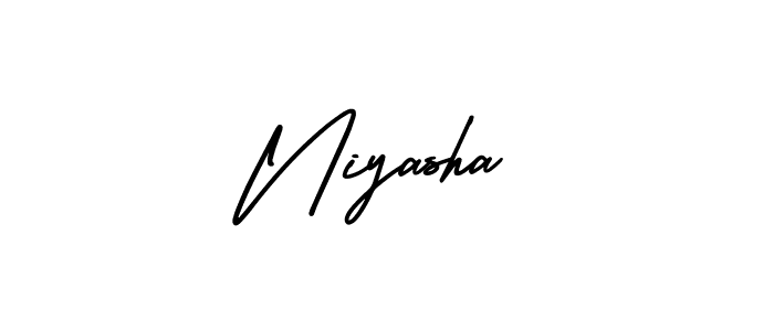 Design your own signature with our free online signature maker. With this signature software, you can create a handwritten (AmerikaSignatureDemo-Regular) signature for name Niyasha. Niyasha signature style 3 images and pictures png