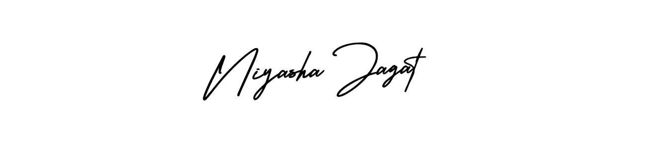 AmerikaSignatureDemo-Regular is a professional signature style that is perfect for those who want to add a touch of class to their signature. It is also a great choice for those who want to make their signature more unique. Get Niyasha Jagat name to fancy signature for free. Niyasha Jagat signature style 3 images and pictures png