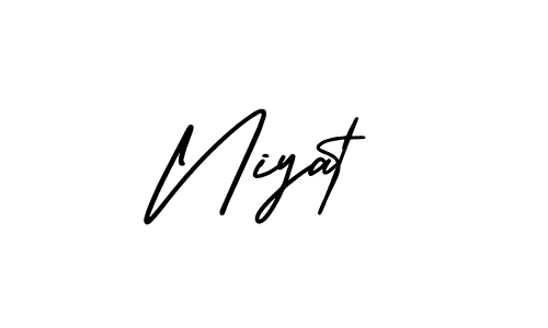 Niyat stylish signature style. Best Handwritten Sign (AmerikaSignatureDemo-Regular) for my name. Handwritten Signature Collection Ideas for my name Niyat. Niyat signature style 3 images and pictures png