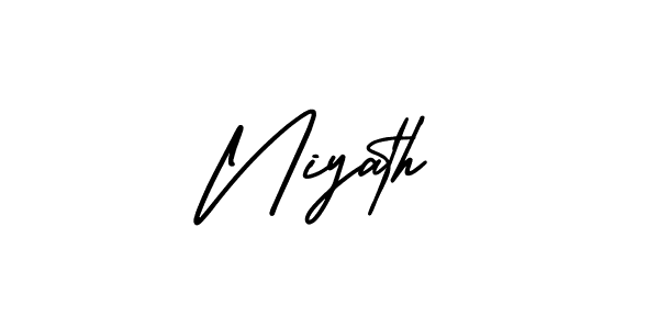 Niyath stylish signature style. Best Handwritten Sign (AmerikaSignatureDemo-Regular) for my name. Handwritten Signature Collection Ideas for my name Niyath. Niyath signature style 3 images and pictures png