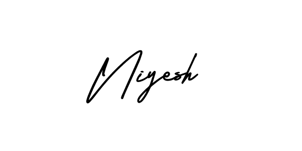 How to make Niyesh name signature. Use AmerikaSignatureDemo-Regular style for creating short signs online. This is the latest handwritten sign. Niyesh signature style 3 images and pictures png
