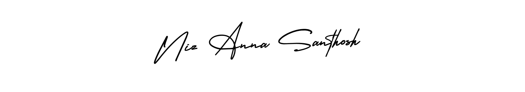 The best way (AmerikaSignatureDemo-Regular) to make a short signature is to pick only two or three words in your name. The name Niz Anna Santhosh include a total of six letters. For converting this name. Niz Anna Santhosh signature style 3 images and pictures png