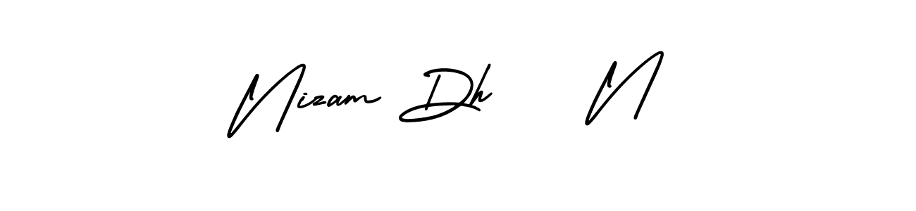 Nizam Dh    N stylish signature style. Best Handwritten Sign (AmerikaSignatureDemo-Regular) for my name. Handwritten Signature Collection Ideas for my name Nizam Dh    N. Nizam Dh    N signature style 3 images and pictures png