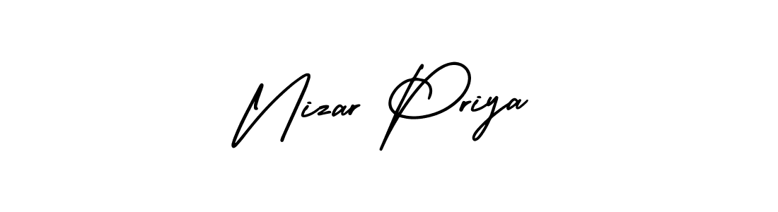 Best and Professional Signature Style for Nizar Priya. AmerikaSignatureDemo-Regular Best Signature Style Collection. Nizar Priya signature style 3 images and pictures png