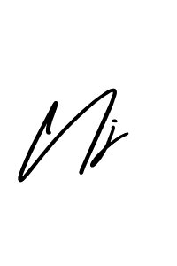 Use a signature maker to create a handwritten signature online. With this signature software, you can design (AmerikaSignatureDemo-Regular) your own signature for name Nj. Nj signature style 3 images and pictures png