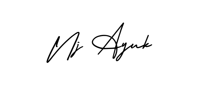 How to make Nj Ayuk signature? AmerikaSignatureDemo-Regular is a professional autograph style. Create handwritten signature for Nj Ayuk name. Nj Ayuk signature style 3 images and pictures png