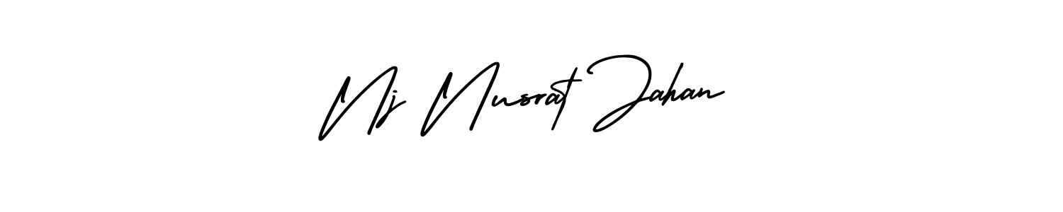 if you are searching for the best signature style for your name Nj Nusrat Jahan. so please give up your signature search. here we have designed multiple signature styles  using AmerikaSignatureDemo-Regular. Nj Nusrat Jahan signature style 3 images and pictures png