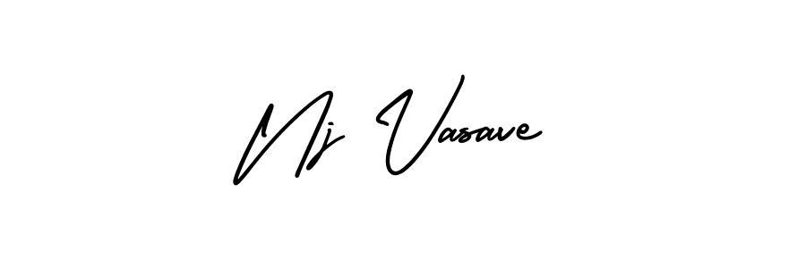 This is the best signature style for the Nj Vasave name. Also you like these signature font (AmerikaSignatureDemo-Regular). Mix name signature. Nj Vasave signature style 3 images and pictures png