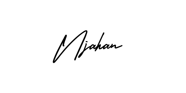 Njahan stylish signature style. Best Handwritten Sign (AmerikaSignatureDemo-Regular) for my name. Handwritten Signature Collection Ideas for my name Njahan. Njahan signature style 3 images and pictures png