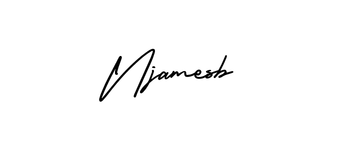 Design your own signature with our free online signature maker. With this signature software, you can create a handwritten (AmerikaSignatureDemo-Regular) signature for name Njamesb. Njamesb signature style 3 images and pictures png
