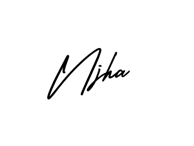 This is the best signature style for the Njha name. Also you like these signature font (AmerikaSignatureDemo-Regular). Mix name signature. Njha signature style 3 images and pictures png