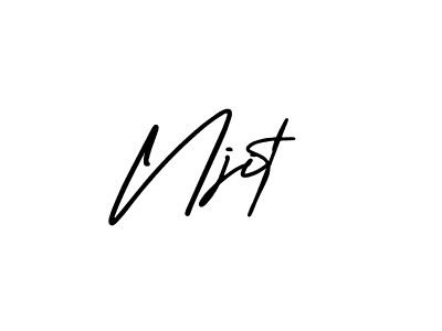 The best way (AmerikaSignatureDemo-Regular) to make a short signature is to pick only two or three words in your name. The name Njit include a total of six letters. For converting this name. Njit signature style 3 images and pictures png