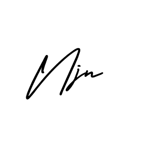How to make Njn name signature. Use AmerikaSignatureDemo-Regular style for creating short signs online. This is the latest handwritten sign. Njn signature style 3 images and pictures png