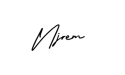 How to make Njrem signature? AmerikaSignatureDemo-Regular is a professional autograph style. Create handwritten signature for Njrem name. Njrem signature style 3 images and pictures png