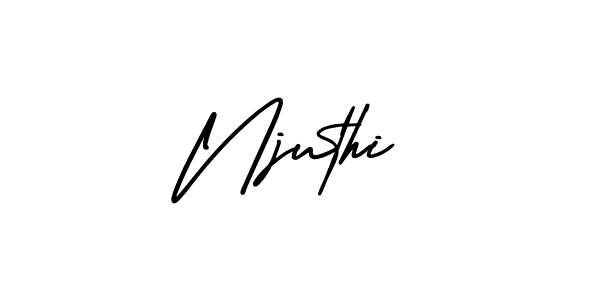 Njuthi stylish signature style. Best Handwritten Sign (AmerikaSignatureDemo-Regular) for my name. Handwritten Signature Collection Ideas for my name Njuthi. Njuthi signature style 3 images and pictures png