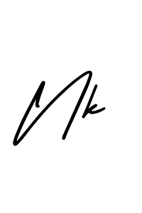 Nk stylish signature style. Best Handwritten Sign (AmerikaSignatureDemo-Regular) for my name. Handwritten Signature Collection Ideas for my name Nk. Nk signature style 3 images and pictures png