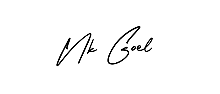 Nk Goel stylish signature style. Best Handwritten Sign (AmerikaSignatureDemo-Regular) for my name. Handwritten Signature Collection Ideas for my name Nk Goel. Nk Goel signature style 3 images and pictures png