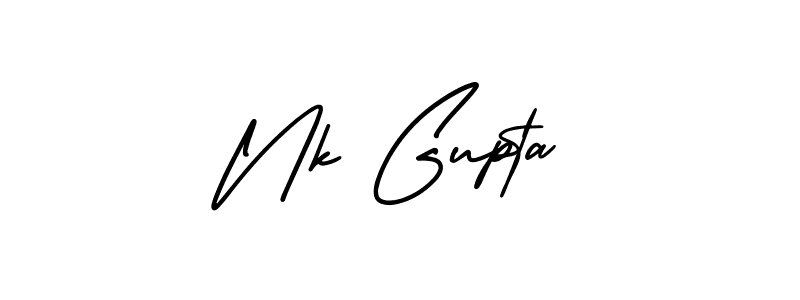 How to make Nk Gupta name signature. Use AmerikaSignatureDemo-Regular style for creating short signs online. This is the latest handwritten sign. Nk Gupta signature style 3 images and pictures png