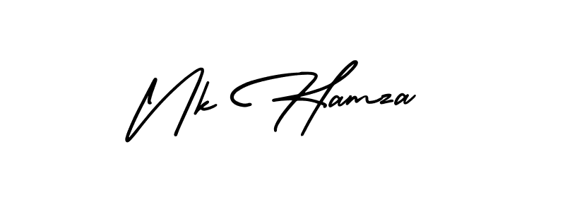 How to Draw Nk Hamza signature style? AmerikaSignatureDemo-Regular is a latest design signature styles for name Nk Hamza. Nk Hamza signature style 3 images and pictures png