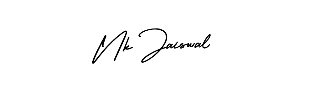 How to make Nk Jaiswal name signature. Use AmerikaSignatureDemo-Regular style for creating short signs online. This is the latest handwritten sign. Nk Jaiswal signature style 3 images and pictures png